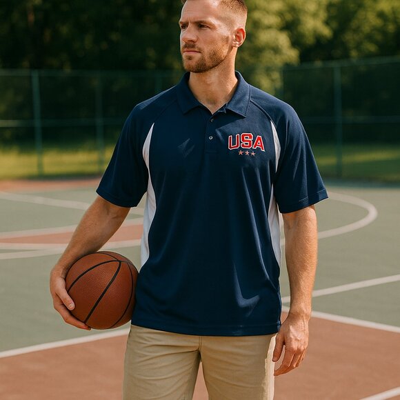 Nike Team USA Polo Shirt XXL Navy Dri-Fit Performance Golf Activewear - Picture 1 of 11